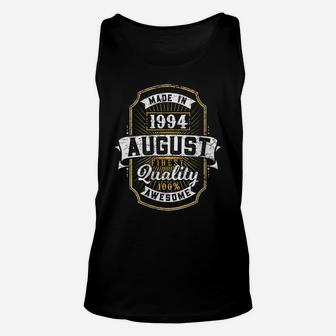 Womens 27Th Birthday 27 Years Old 1994 August Made Born Vintage Unisex Tank Top | Crazezy