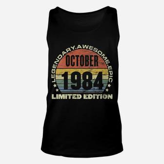 Womens 37Th Birthday Vintage Legendary Awesome Epic October 1984 Unisex Tank Top | Crazezy