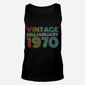 Womens 49Th Birthday Gift Vintage January 1970 Forty Nine Years Old Unisex Tank Top | Crazezy