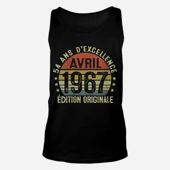 Womens 54 Year Birthday Man Vintage Made In April 1967 Unisex Tank Top | Crazezy
