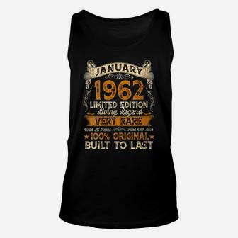 Womens 59Th Birthday Gift 59 Years Old Retro Vintage January 1962 Unisex Tank Top | Crazezy