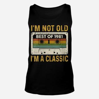 Womens Best Of 1981 Cassette Tape 41 Year Old 41St Birthday Gifts Unisex Tank Top | Crazezy CA