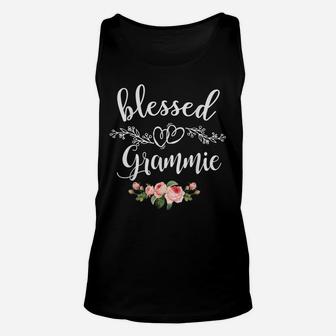 Womens Blessed Grammie Cute Flower Grammie Tee Gift Unisex Tank Top | Crazezy