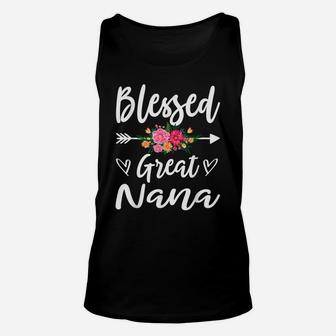 Womens Blessed Great Nana Flower Gift Unisex Tank Top | Crazezy