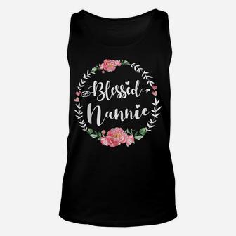 Womens Blessed Nannie Cute Flower Nannie Gift Unisex Tank Top | Crazezy UK