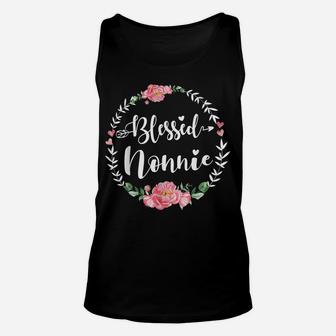 Womens Blessed Nonnie Cute Flower Nonnie Gift Unisex Tank Top | Crazezy