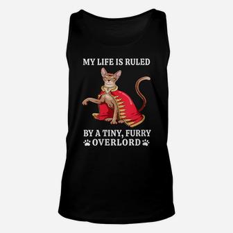 Womens Cat Lovers My Life Is Ruled By A Tiny Furry Overlord Cat Unisex Tank Top | Crazezy