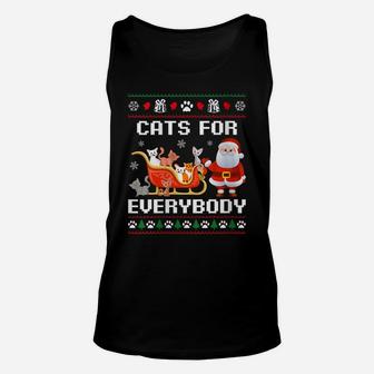 Womens Cats For Everybody Ugly Funny Christmas Cat Lovers Kittens Unisex Tank Top | Crazezy DE