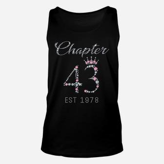 Womens Chapter 43 Est 1978 43Rd Birthday Tee Gift For Womens Unisex Tank Top | Crazezy UK