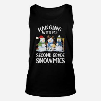 Womens Chillin' With My Second Grade Snowmies Teacher Xmas Gifts Unisex Tank Top | Crazezy