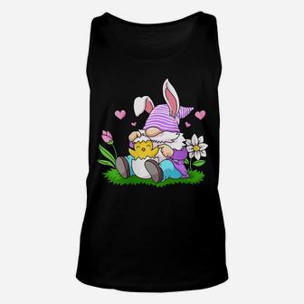 Womens Easter Gnome Shirt Bunny Egg Hunting Women Spring Gnomes Unisex Tank Top | Crazezy