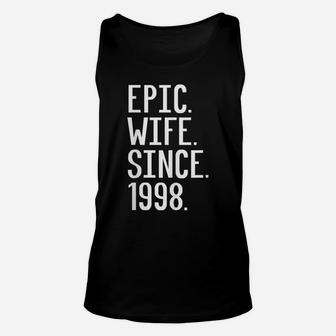 Womens Epic Wife Since 1998, 21St Wedding Anniversary Gift For Her Unisex Tank Top | Crazezy
