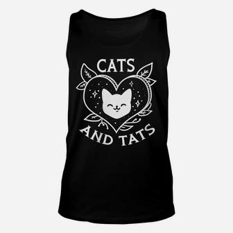 Womens Funny Cats And Tats Product - Tattoo Art Design Unisex Tank Top | Crazezy UK