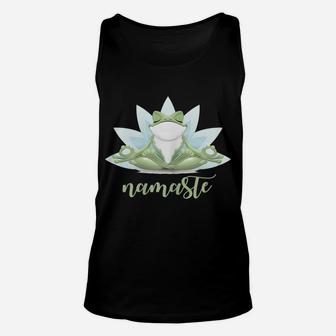 Womens Funny Namaste Yoga Poses Frog Buddha Flower Symbol Unisex Tank Top | Crazezy
