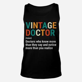 Womens Funny Vintage Doctor Definition Noun Medical Unisex Tank Top | Crazezy