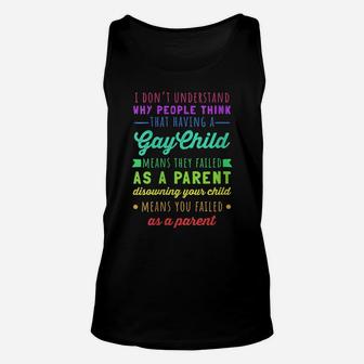 Womens Gay Pride - Proud Parent Mom Dad Parenting Quote Unisex Tank Top | Crazezy CA