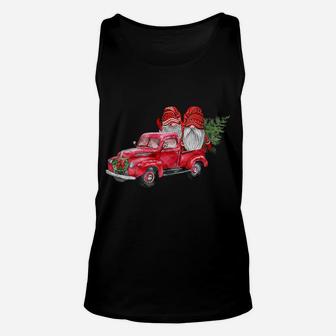 Womens Hanging With Red Gnomies Santa Gnome Christmas Car Unisex Tank Top | Crazezy UK