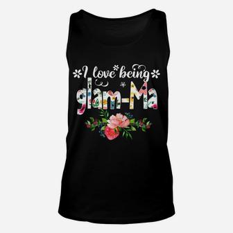 Womens I Love Being Called Glam-Ma Flower Unisex Tank Top | Crazezy CA