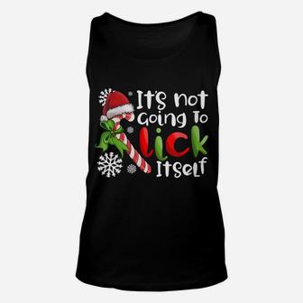 Womens It's Not Going To Lick Itself Funny Christmas Candy Cane Unisex Tank Top | Crazezy CA