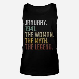 Womens Legend January 1941 - 80Th Birthday Gift Women 80 Year Old Unisex Tank Top | Crazezy DE