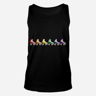 Womens Lgbt Flag Rainbow Skates Gay Retro Roller Skating Unisex Tank Top | Crazezy