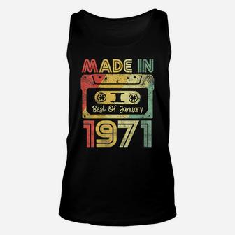 Womens Made In 1971 Best Of January Vintage 70S Birthday Party Gift Unisex Tank Top | Crazezy CA