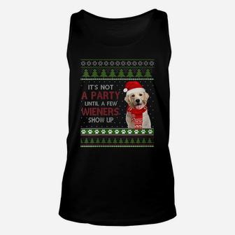 Womens Merry Weiner Christmas Dog Xmas Unisex Tank Top | Crazezy