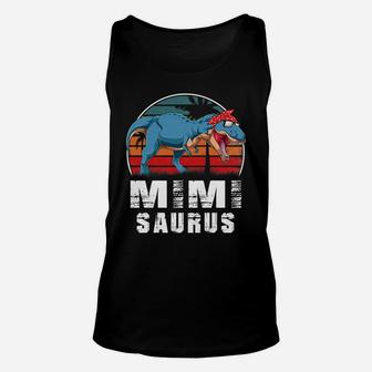 Womens Mimi Saurus Dinosaur Funny Mimisaurus T Rex Lover Family Unisex Tank Top | Crazezy