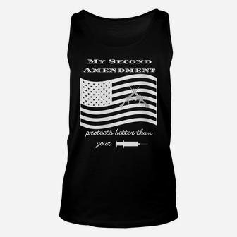 Womens My 2Nd Amendment Is Better Than Your Jab Unisex Tank Top | Crazezy