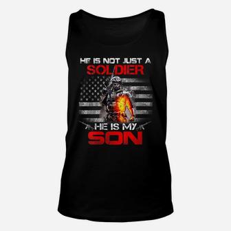 Womens My Son Is A Soldier Proud Army Dad Mom Tshirt Gift Unisex Tank Top | Crazezy DE