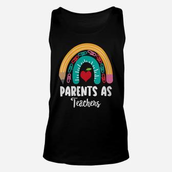 Womens Parents As Teachers, Funny Boho Rainbow For Teachers Unisex Tank Top | Crazezy CA