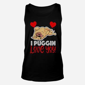 Womens Pug Valentines Pugs And Kisses Unisex Tank Top - Monsterry AU