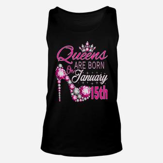 Womens Queens Are Born On January 15Th A Queen Was Born In Unisex Tank Top | Crazezy DE