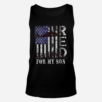 Womens Red Friday For My Son Us Flag Army Military Deployed Veteran Unisex Tank Top | Crazezy CA