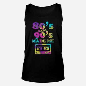 Womens Retro 80S Baby 90S Made Me Vintage Graphic Tee Cassette Unisex Tank Top | Crazezy
