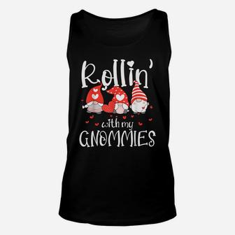 Womens Rollin With My Gnomies Cute Valentines Day Gnome Unisex Tank Top | Crazezy AU
