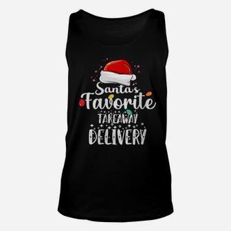 Womens Santa's Favorite Takeaway Delivery Cute Xmas Party Unisex Tank Top - Monsterry