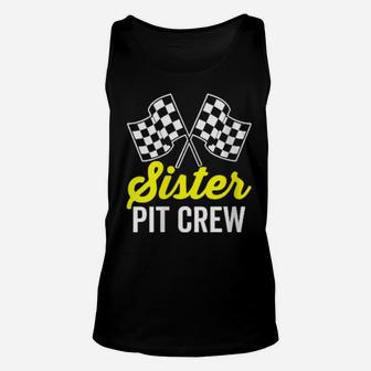 Womens Sister Pit Crew For Racing Party Costume Dark Unisex Tank Top - Monsterry DE