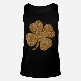 Womens St Patrick's Day Lucky Charm Gold Irish Clover Shamrock Unisex Tank Top | Crazezy UK