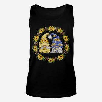Womens Sunflower Gnome Shows Heart & Love For Gardener And Summer Unisex Tank Top | Crazezy AU