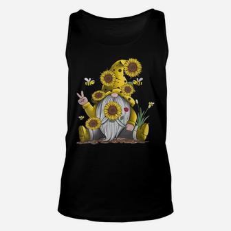 Womens Sunflower Gnome With Bee Funny Hippie Gnome Gift Unisex Tank Top | Crazezy AU