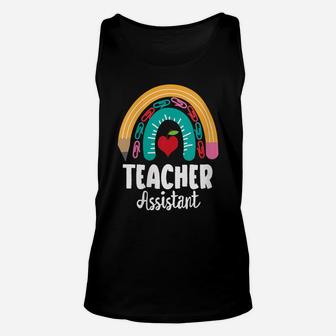 Womens Teacher Assistant, Funny Boho Rainbow For Teachers Unisex Tank Top | Crazezy CA