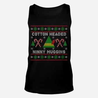 Womens Ugly Christmas Sweater Funny Elf X-Mas Holiday Xmas Unisex Tank Top | Crazezy CA