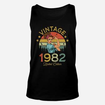 Womens Vintage 1982 Made In 1982 40 Year Old Birthday 40Th Birthday Unisex Tank Top | Crazezy CA
