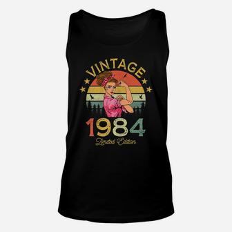 Womens Vintage 1984 Made In 1984 38 Year Old Birthday 38Th Birthday Unisex Tank Top | Crazezy
