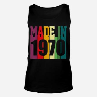 Womens Vintage Made In 1970 Retro Bold Colors Pulldown Dark Unisex Tank Top | Crazezy UK