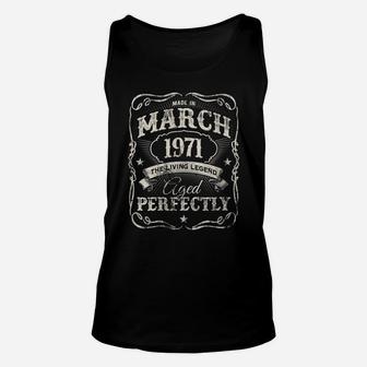 Womens Vintage Made In March 1971 Classic 50Th Birthday Unisex Tank Top | Crazezy UK
