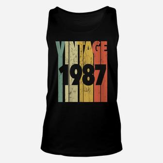 Womens Vintage Retro Made In 1987 Classic 34Th Birthday Unisex Tank Top | Crazezy