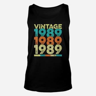 Womens Vintage Retro Made In 1989 Birthday Gift For A 30 Year Old Unisex Tank Top | Crazezy