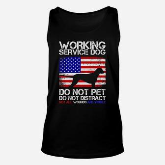 Working Service Dog Gift For Ptsd Veterans July 4Th Us Flag Unisex Tank Top | Crazezy